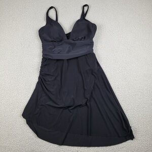 MagicSuit Slimming Swim Dress Women’s Size 14 Black Adjustable Straps Vacation